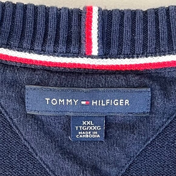 Mens Tommy Hilfiger Sweater Size XXL Big Flag Logo Crewneck Pullover 100% Cotton - Picture 5 of 12